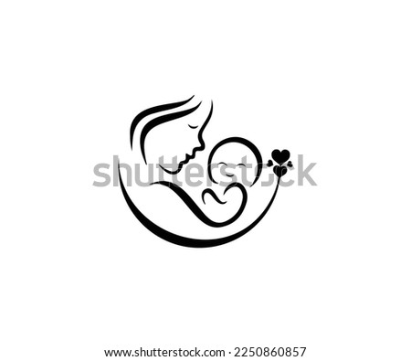 Mom and Baby Care logo design, Mom and baby care logo template. 