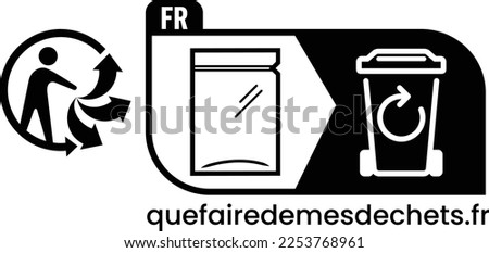 Triman Logo for the recycling of poly-bags in France Foto stock © 