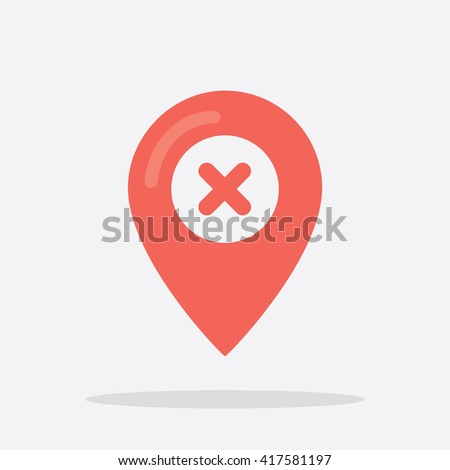 Map Marker - Cancel Location Icon in Vector