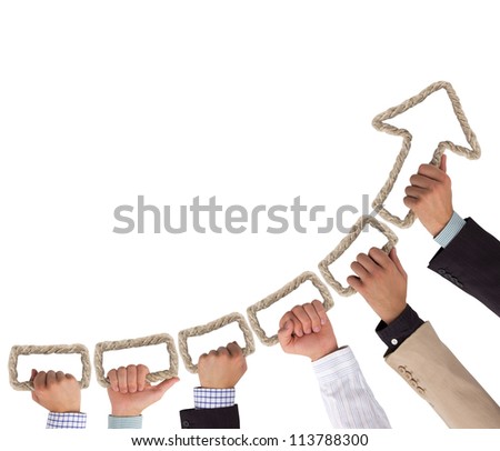 Similar – Image, Stock Photo Rope team with forms made of fabric in the wind