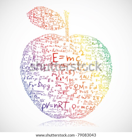 Apple made of equations and formula