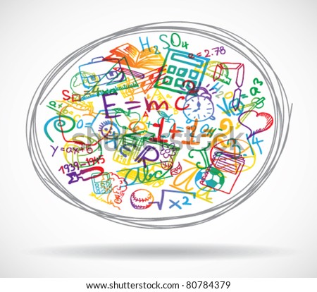 Bubble with school symbols