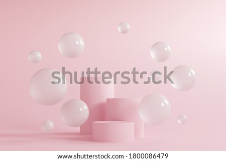 Similar – Image, Stock Photo Geometric pink stand podium for product display with shadows