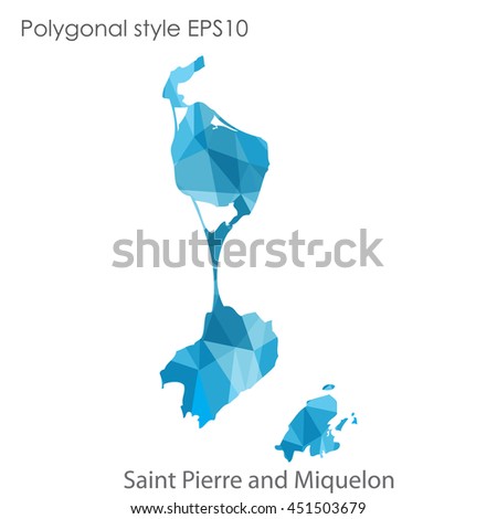 Saint Pierre and Miquelon map in geometric polygonal style.Abstract gems triangle,modern design background.