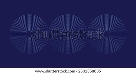 Abstract Circular Line Trails Moving in Circle. Blue Digital Business or Science Background.