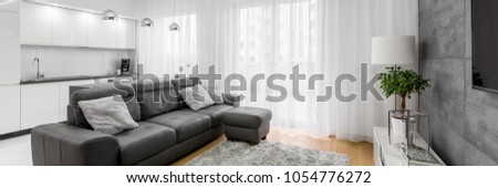 Similar – Image, Stock Photo Kitchenette Window Curtain