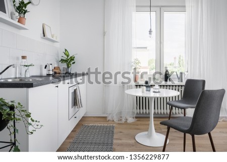 Similar – Image, Stock Photo Kitchenette Window Curtain