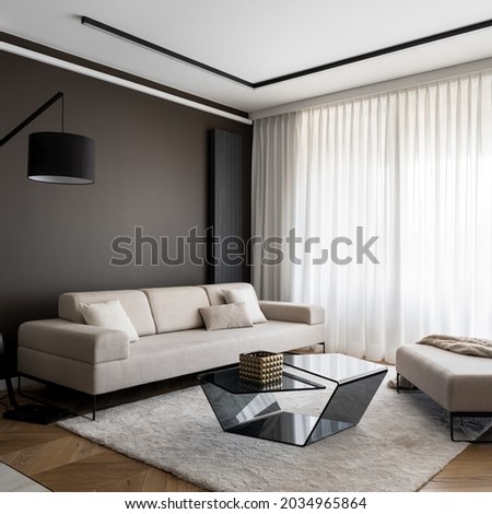 Similar – Image, Stock Photo Lamp behind curtain light