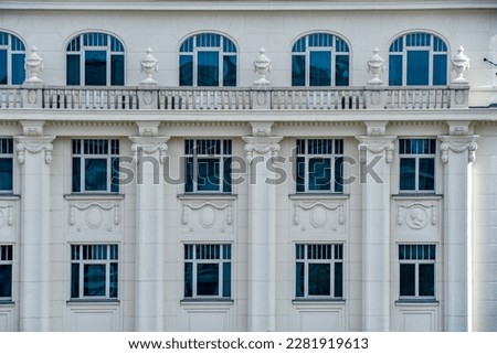 Similar – Image, Stock Photo elegant old building balcony with two box trees