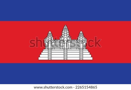 Vector illustration of Asian country flag of Cambodia