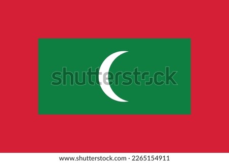 Vector illustration of Asian country flag of Maldives
