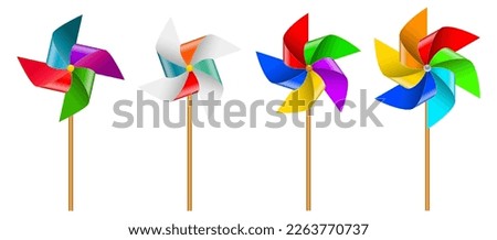detailed windmill toy realistic isolated on white background 3D illustration
