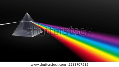 electromagnetic color prism light refraction spectral. 3d illustrator.