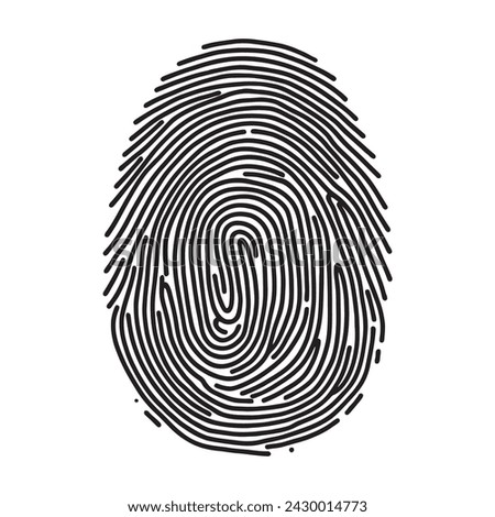 Vector black isolated fingerprint on white background. vector illustration.