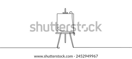 Easel in one continuous line. Vector illustration.