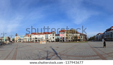 SOPOT, POLAND-MAY 6:People walking on May 6, 2012 in Sopot,Poland.City is a major health-spa and tourist resort.The city is famous for its Sopot Song Festival and has the longest wooden pier in Europe
