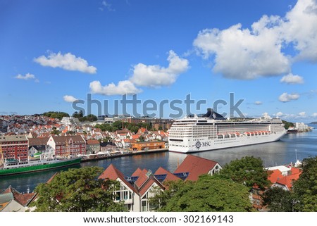 STAVANGER, NORWAY - JUNE 23: People walking through the Old Town with many shops and cafes on June 23, 2015 in Stavanger, Norway. Stavanger is one of most famous cruise travel destinations in Europe.