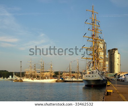 THE TALL SHIPS RACES BALTIC 2009, GDYNIA, POLAND - JULY 03: Tall ship world\'s biggest rally in Gdynia from July 2009. City for the 4 time to stopover in the regatta, July 03, 2009 in Gdynia, Poland