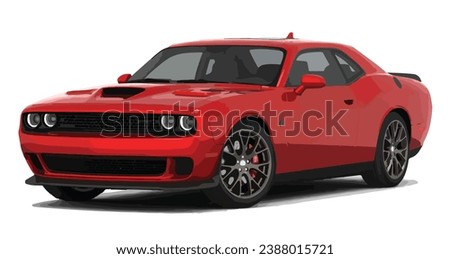 American Luxury premium realistic sedan coupe sport colour logo red elegant new 3d car urban electric power style model lifestyle business work modern art design vector template isolated background
