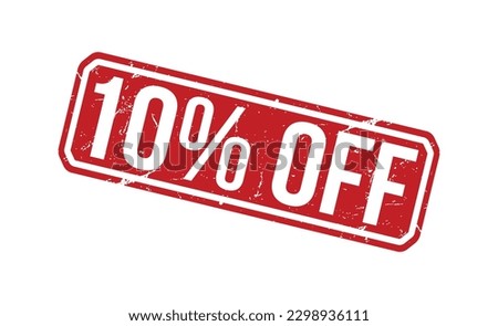 10% off grunge Rubber Stamp vector design.