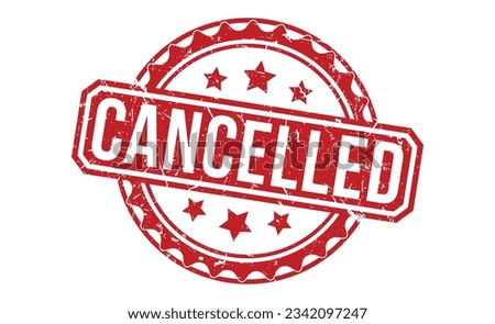 Cancelled rubber stamp vector illustration on white background. Cancelled rubber stamp