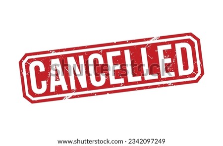 Cancelled rubber stamp vector illustration on white background. Cancelled rubber stamp