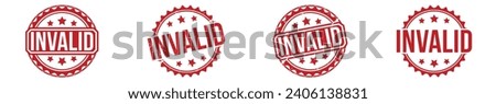 Invalid Red Rubber Stamp vector design.