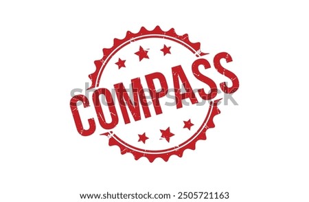 COMPASS stamp red rubber stamp on white background. COMPASS stamp sign. COMPASS stamp.