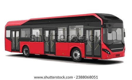 red bus art design vector template 3d bus luxury vip first class travel electric zero carbon emition tourism tour public route modern art design vector template isolated white background