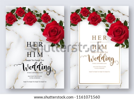 Luxury Wedding Invitation Card Design With Marble Texture Download