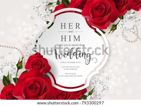 Lovely Flower Wedding Invitation Card Design Download Free Vector