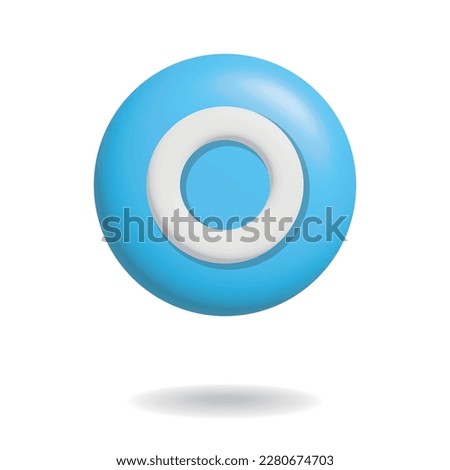 Plump and inflated clay-like 3D circle icon