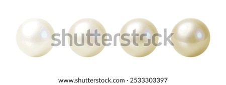 Elegant ivory pearl spheres with a glossy finish, perfect for luxury designs.

