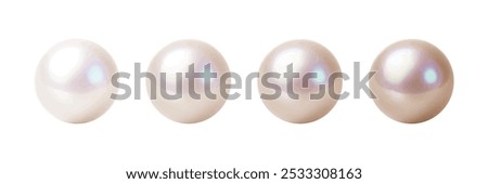 A set of four beautiful, pearl-like spheres with a luxurious glossy finish.

