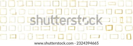 Gold rectangle frame line. square shape outline on hand draw style. Vector illustration