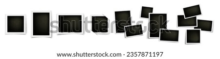 Realistic old photo frame isolated on transparent background. Vector polaroid collection. Vector illustration