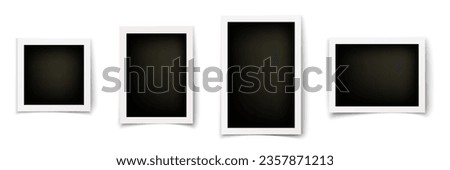 Vector polaroid collection. Realistic old photo frame isolated on transparent background. Vector illustration