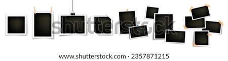 Polaroid photo frame set. Set of polaroid vector photo frames on a transparent background. Vector illustration