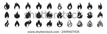 Fire icon collection. Fire flame symbol. concept flame fire icon