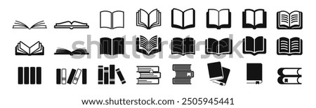 Book icons set isolated on transparent background. Literature book icons collection. Textbook icons