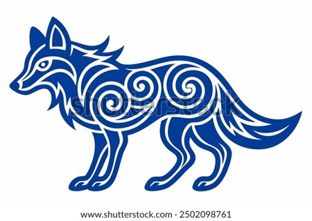 Celtic Wolf Tattoo Design Symbol Vector Illustration, Cartoons, Clipart, Line Art, Celtic Wolf tattoo design symbol in vector format - perfect for illustration and clipart.