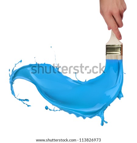 Similar – Image, Stock Photo Paintbrush with blue color on it