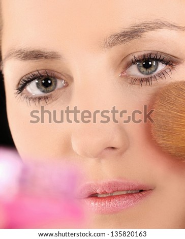 Beautiful Face Makeup close-up.