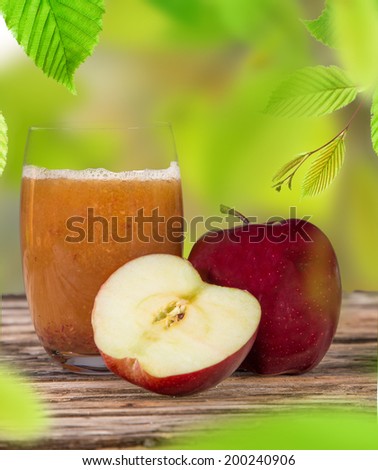 Fresh apple juice, healthy drink.
