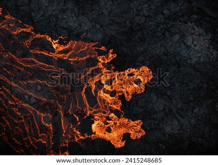 Similar – Image, Stock Photo Aerial drone view of road in idyllic winter landscape at sunset. Street running through the nature from a birds eye view