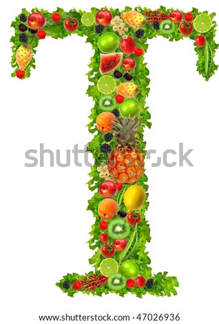 Fruit And Vegetable Letter T Stock Photo 47026936 : Shutterstock