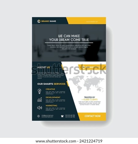 Corporate Business Flyer poster pamphlet brochure cover design layout background, two colors scheme, vector template in A4 size  vector
