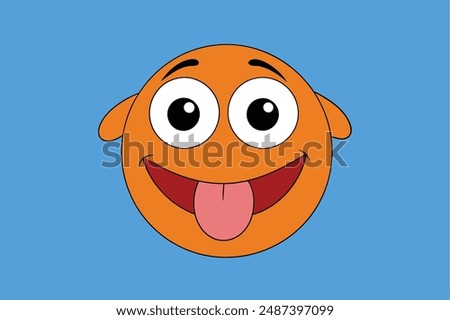 Create a funny face vector illustration with a humorous expression Perfect for playful designs, comical characters, and lighthearted projects