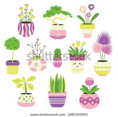Similar – Image, Stock Photo Spring flowers in pot on table