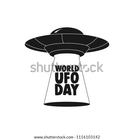 UFO world day. UFO Flying Saucer Icon isolated on white background.